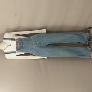 Vintage Denim Overalls 100% Cotton USA made Back Buckle Blue Jeans Lightweight